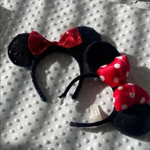 2 Disney Official Minnie Mouse Red and Black Ears